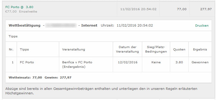 fc porto sportwetten gewinn