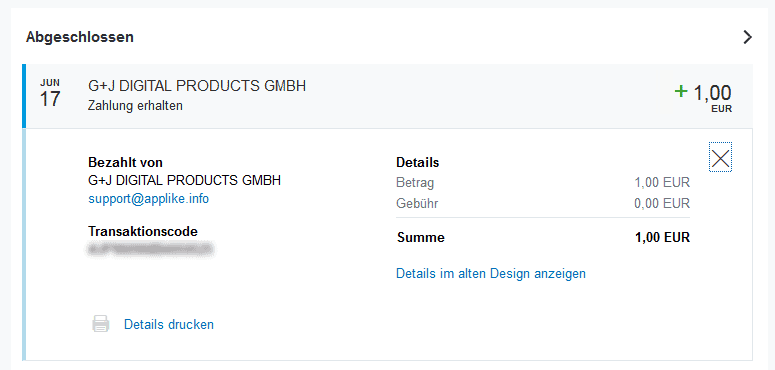 Applike Auszahlung Paypal