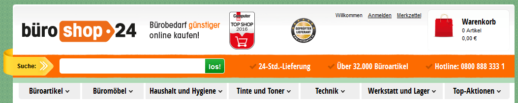 Büroshop24 Erfahrungen 2016