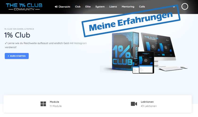 Screenshot: Meine 1% Club Erfahrungen