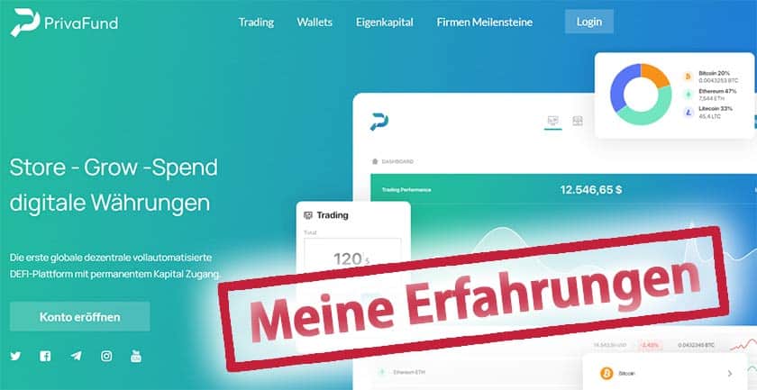 privafund Screenshot mit Meine Erfahrungen Stempel