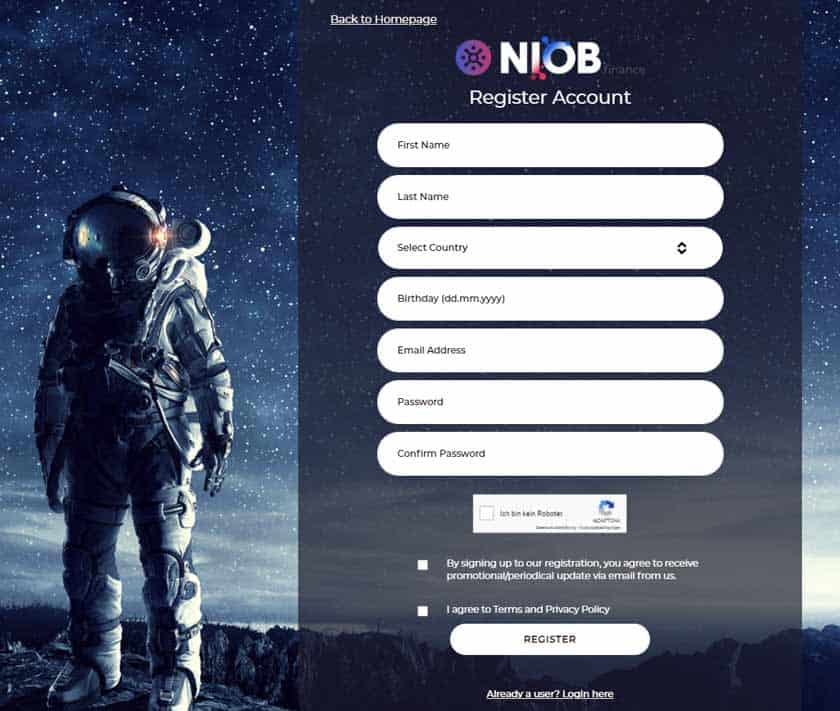 NIOB Registierung