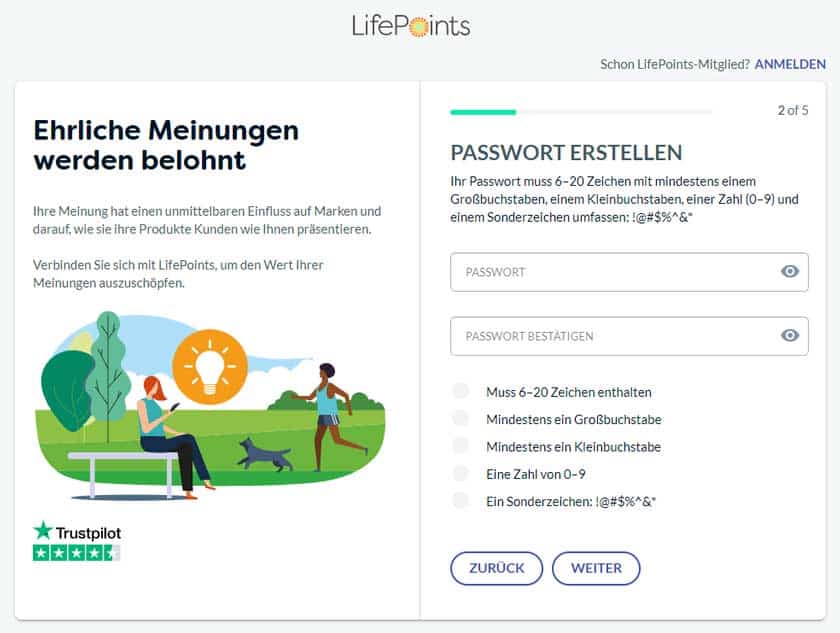 Screenshot LifePoints Registrierung Schritt 2