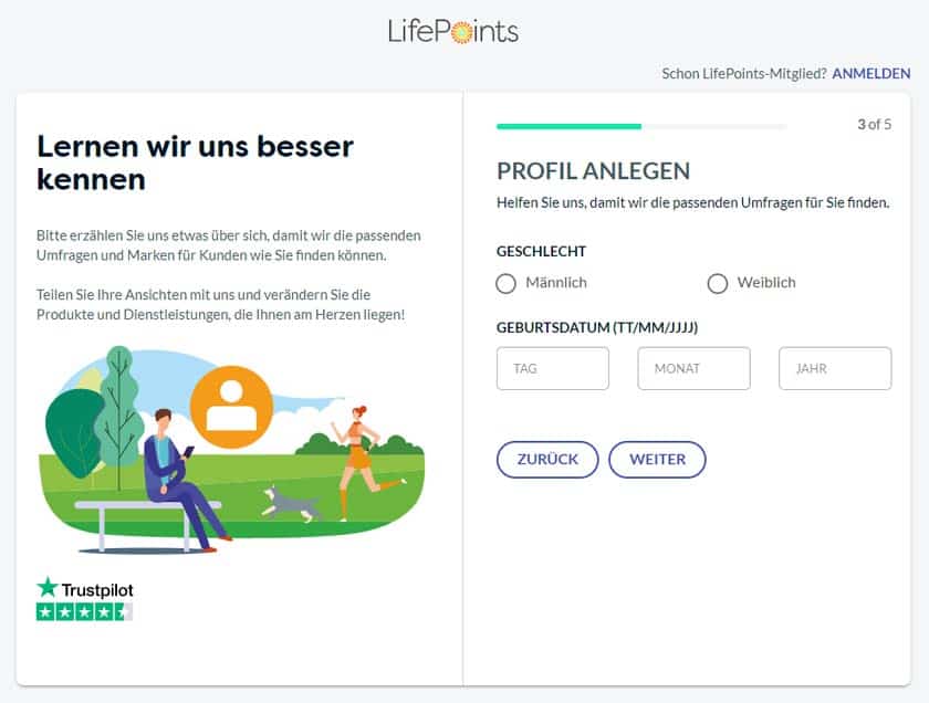 Screenshot LifePoints Registrierung Schritt 3