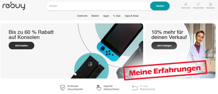 Screenshot: Meine Rebuy kaufen Erfahrungen