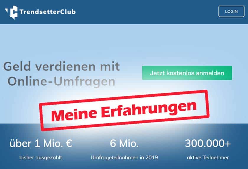 Screenshot zu den TrendsetterClub Erfahrungen auf www.netzjob.eu