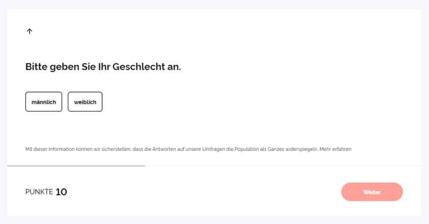 Screenshot: Wähle dein Geschlecht bei der Registrierung auf YouGov.de
