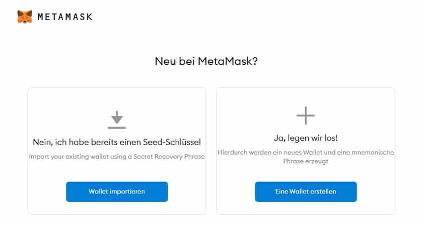 Screenshot neu bei MetaMask