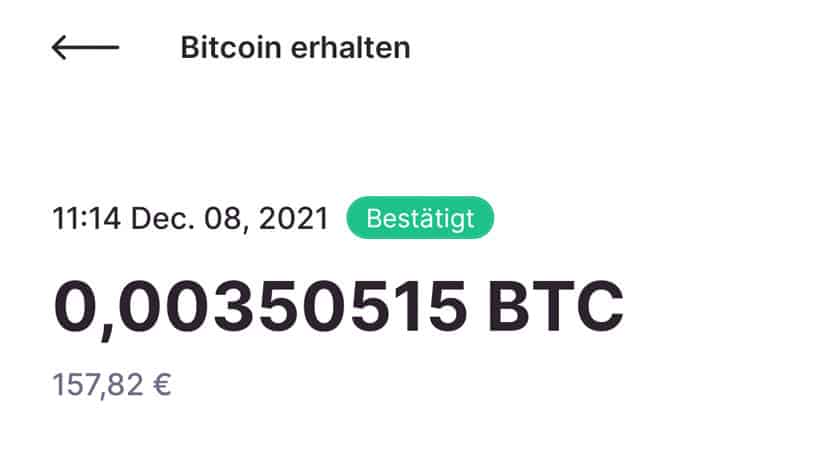 Beweis meiner Yieldnodes Auszahlung im Dezember 2021