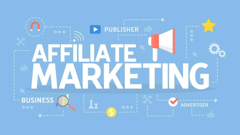 Affiliate Marketing Grafik die das Prinzip darstellt